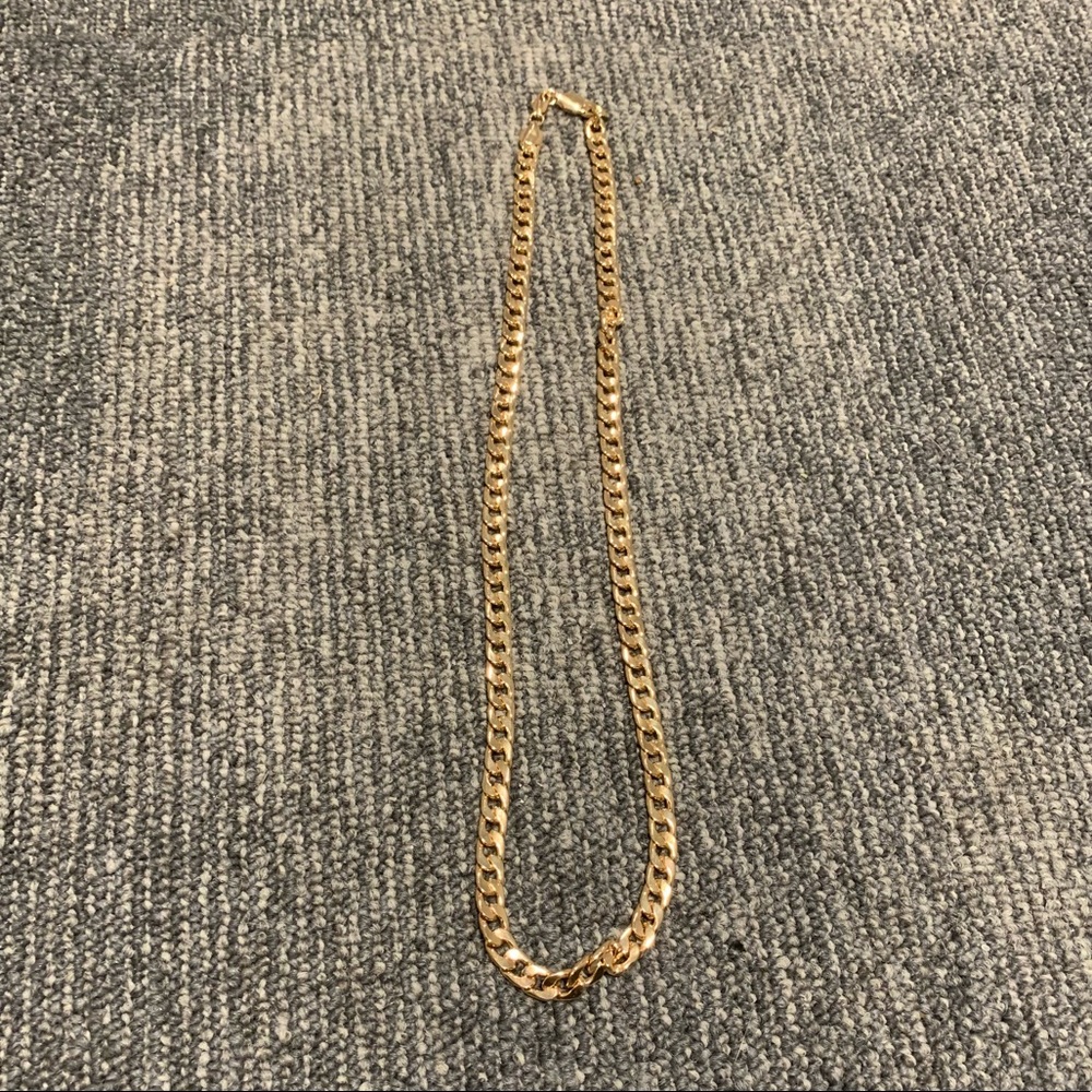 24” Long 7mm 24k Gold Electroplated Cuban Link Necklace